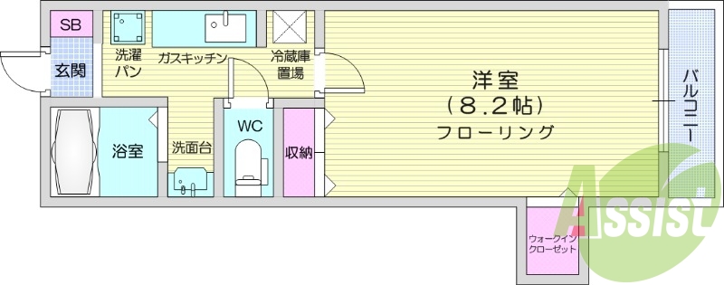 １K、独立洗面台、追い炊き機能、バストイレ別
