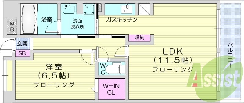 1LDK、エアコン温水洗浄便座、都市ガス
