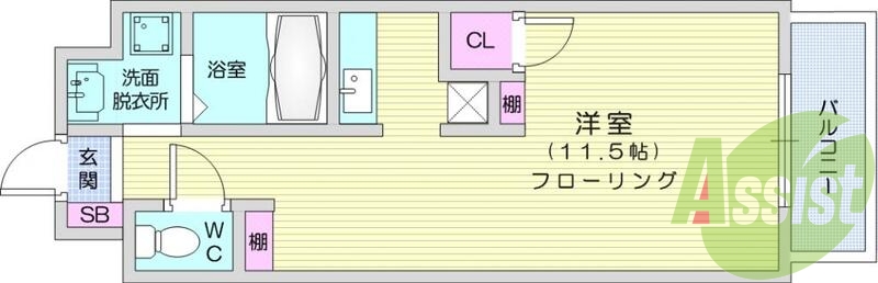 １Ｒ、セパレート、独立洗面、エレベーター、収納スペース