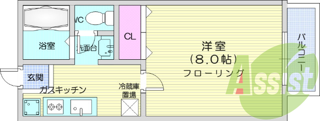 1k、駐車場有、南向き、インターネット無料、単身者限定