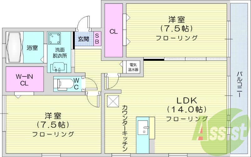 2階の間取り図