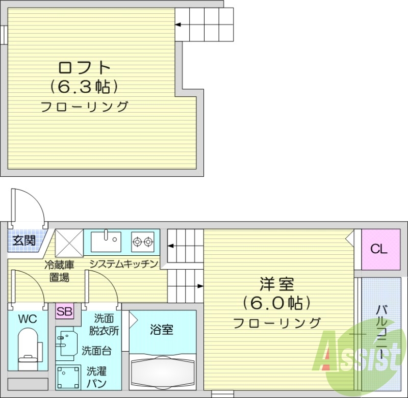 1K、浴室乾燥機、ネット無料、独立洗面台、エアコン