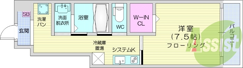 1K、ネット無料、室内物干し、独立洗面台、浴室乾燥機、追炊き