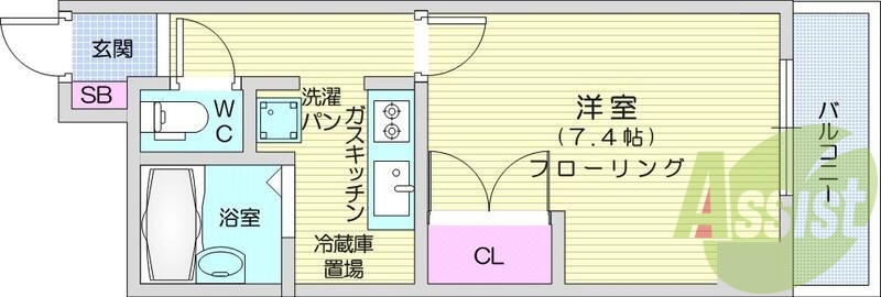 1Ｋ、オートロック、防犯カメラ、エレベーター、バストイレ別