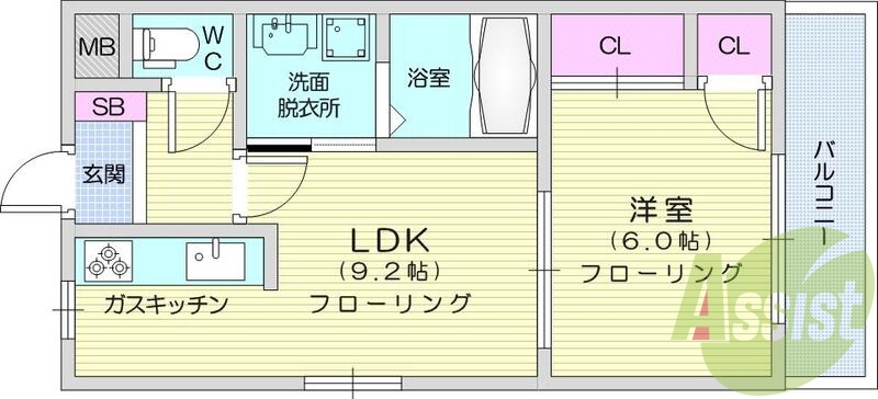 都市ガス、TVインターホン、追い焚き、独立洗面、エアコン