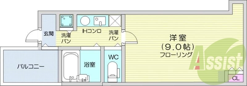 1K・バス・トイレ別、照明器具、オートロック、エアコン