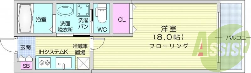 1K、モニタ付きインターホン、エアコン、家具家電付き。