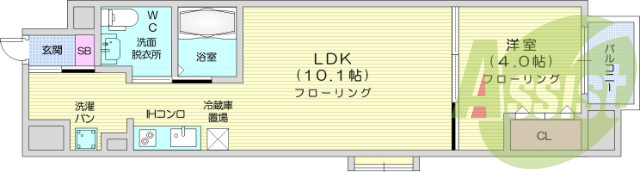 1LDK・オートロック、防犯カメラ、ペット可、エアコン