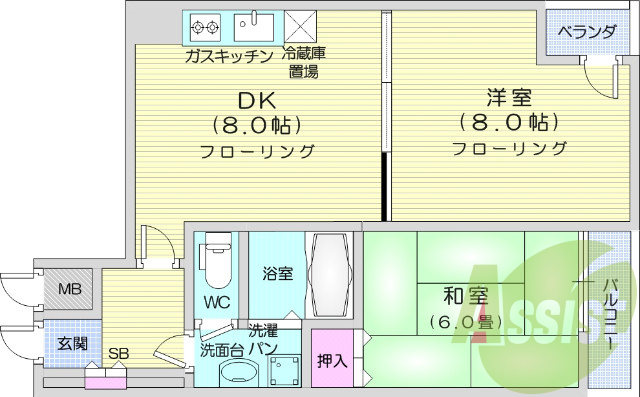 広くてキレイなDKが広がっていて、充実した生活が送れそう。