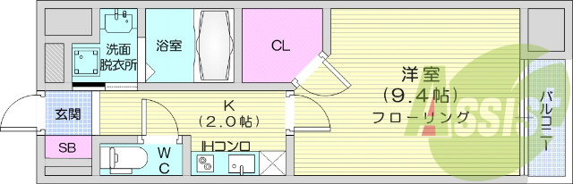 1Ｋ、オートロック、防犯カメラ、IHクッキングヒーター