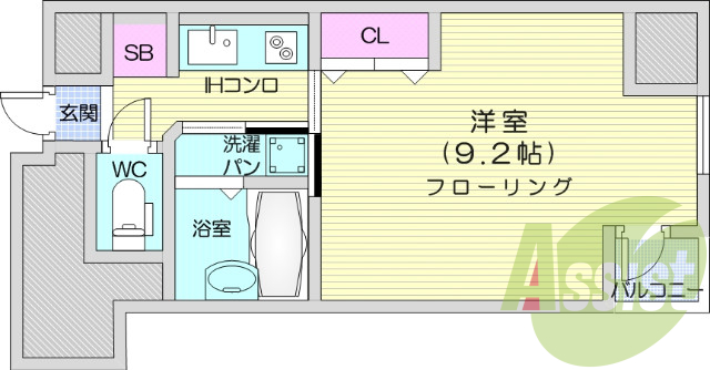 1K、オール電化、バス・トイレ別、浴室乾燥機、追い焚き機能