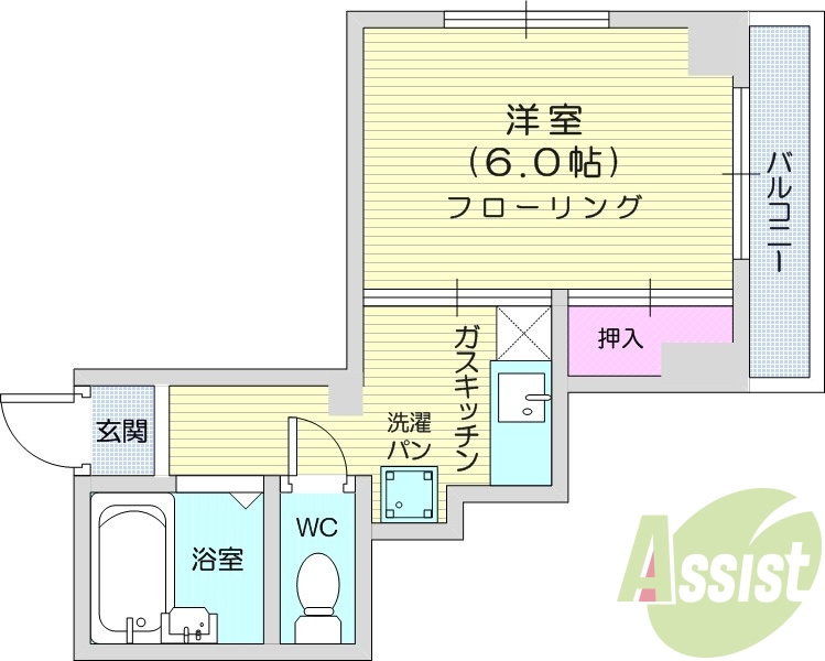 1*、都市ガス、モニター付きインターホン