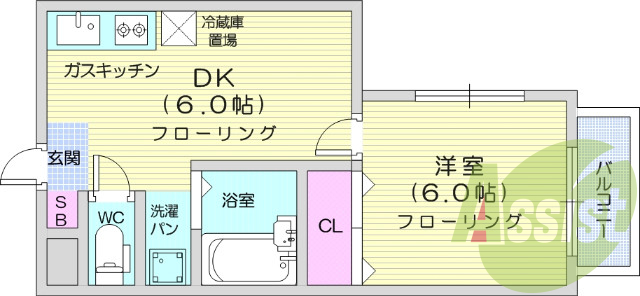 1ＤＫ、独立洗面台、ウォシュレット機能、シューズボックス
