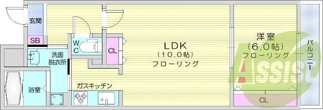 1LDK、追焚機能、浴室乾燥機、IHクッキングヒーター。