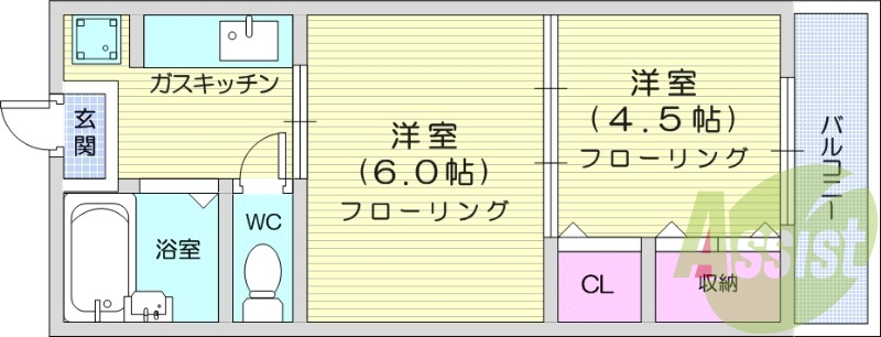 お写真は302号室のものです。参考にしてくださいませ。