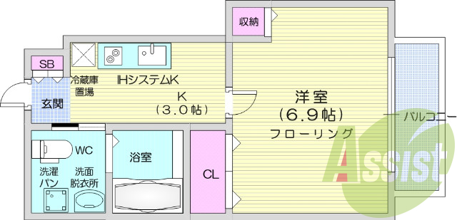 1K/浴室乾燥機・シャワートイレ・独立洗面台・脱衣所
