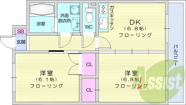 オートロック、温水洗浄便座、バス、トイレ別