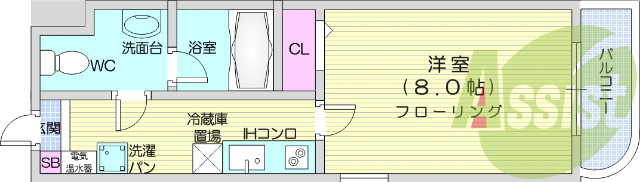 お写真は401号室のものです。参考にしてくださいませ。