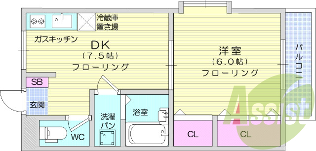 1DK、エアコン、バストイレ別、収納、バルコニー