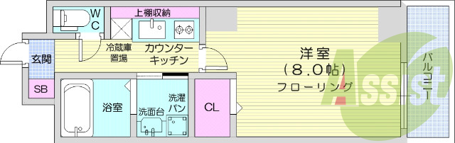 1K、モニター付きインターホン、ウォシュレット