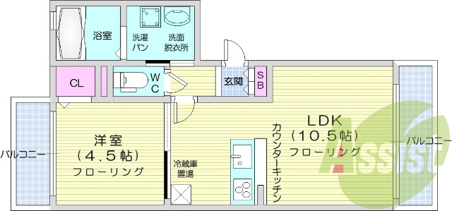 1LDK、ホームセキュリティー、オートロック