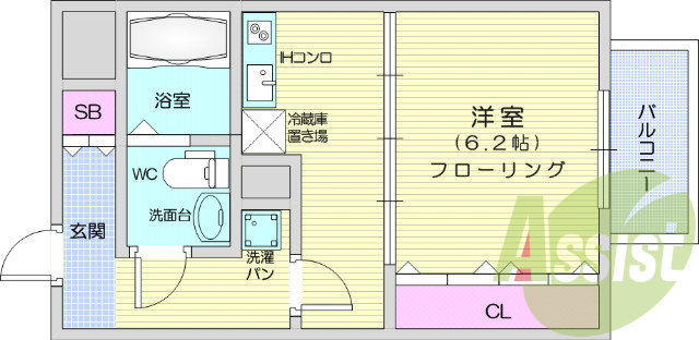 １ＤＫ　陽当り良好　エレベーター　バストイレ別　追い炊き機能