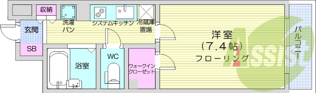 1K、オートロック、エアコン、ウォシュレット