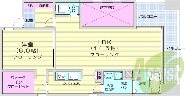 1LDK、モニター付きインターホン、ウォシュレット