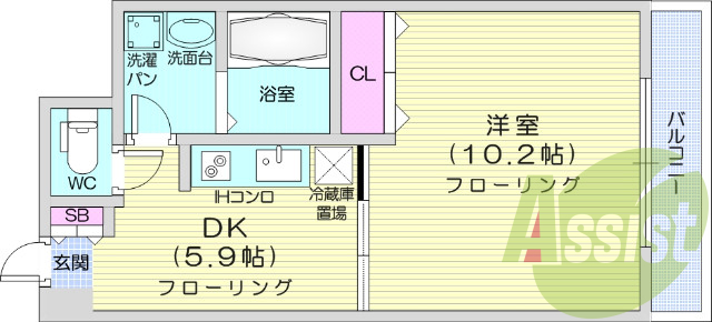 お写真は604号室のものです。参考にしてくださいませ。