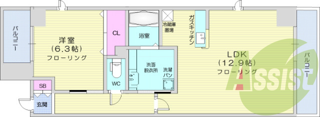 １LDK、オートロック、ALSOK設備、角部屋、エアコン