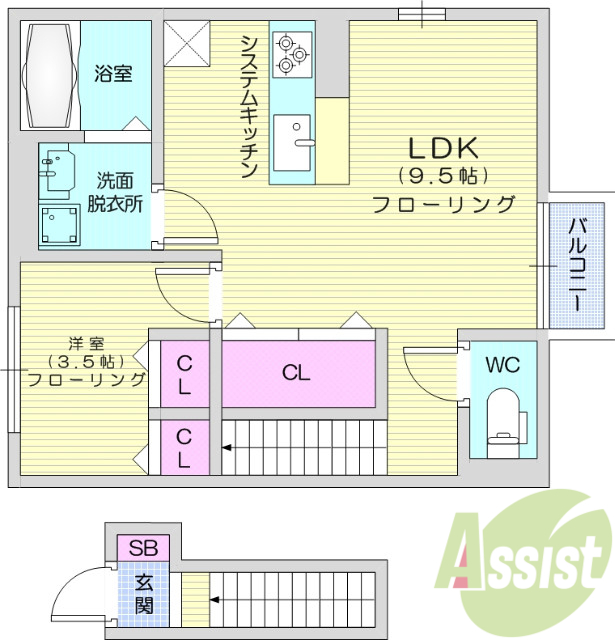 1ＬＤＫ、カードキー、デジタル放送、住宅用火災警報器、給湯