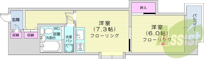 1DK、北四番丁駅徒歩圏内、オートロック、都市ガス