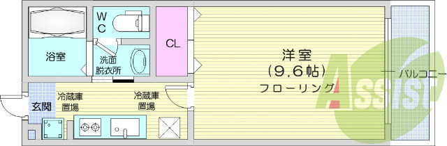 1K、独立洗面台、シューズボックス、エアコン