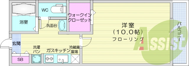 1K・バストイレ別・追い焚き・独立洗面台