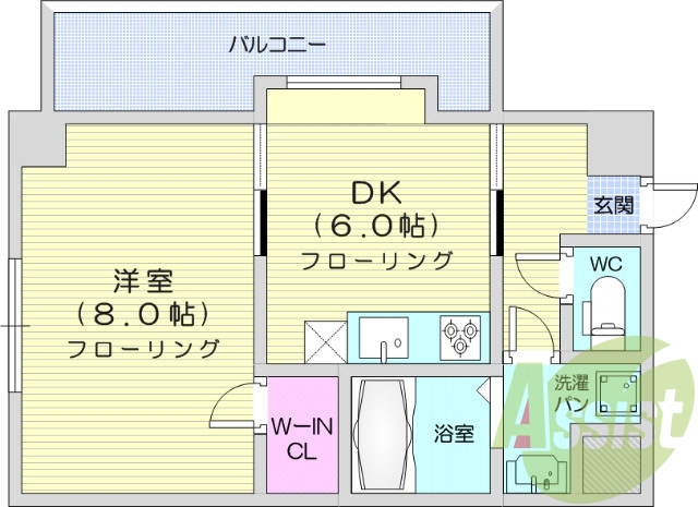 お写真は401号室のものです。参考にしてくださいませ。