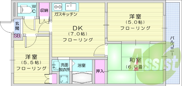 バス・トイレ別、ペット相談可、エアコン、BSアンテナ