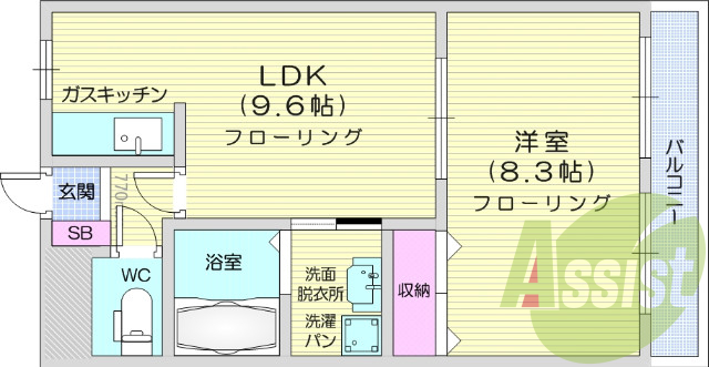 1ＬＤＫ、ペット相談可、追い焚き、ネット無料