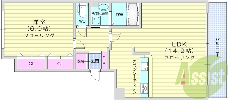 １ＬＤＫ・エアコン・都市ガス・オートロック