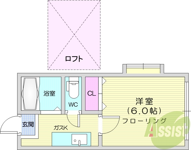 １K、風呂トイレ別、モニター付きインターホン、CATV