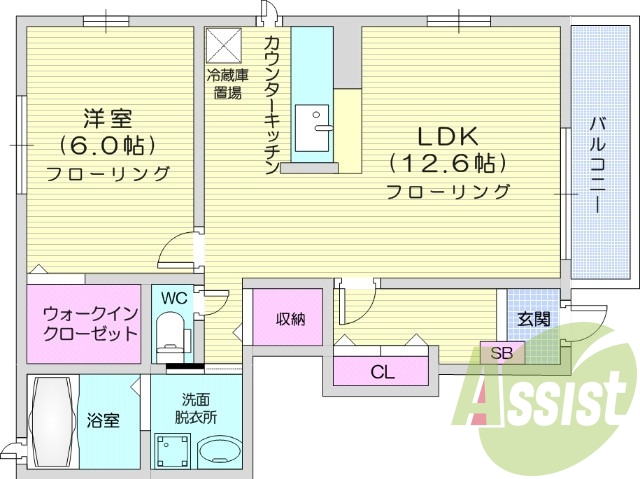 1LDK、カウンターキッチン、追い焚き機能、浴室乾燥機