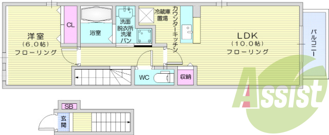 1LDK、追焚機能、浴室乾燥機、独立洗面台、室内洗濯機置場