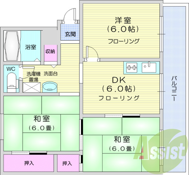 お写真は301号室のものになります。参考にしてくださいませ。