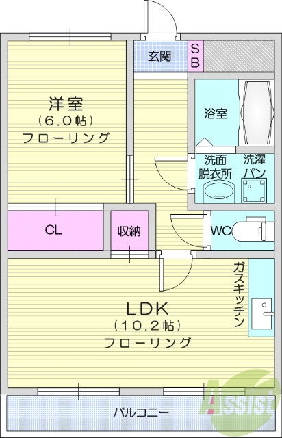 システムキッチン、バス・トイレ別、エアコン、独立洗面台