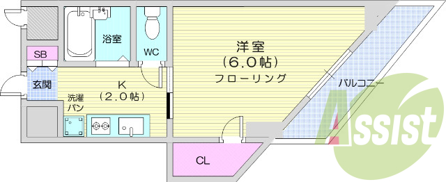 1K、都市ガス、エアコン、インターネット無料、ウォシュレット