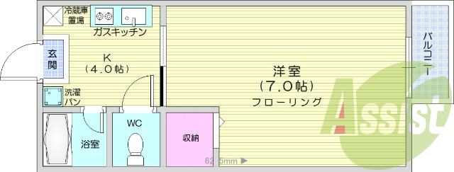 1*、角部屋、南向き、B・T別、室内洗濯機置き場