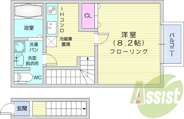 1K、インターネット無料、IH クッキングヒーター