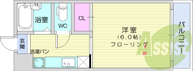 1K・ウォシュレット・室内洗濯機置場・モニターホン