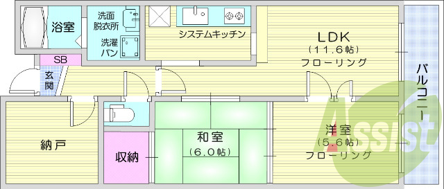 2SLDK、モニター付きインターホン、エアコン