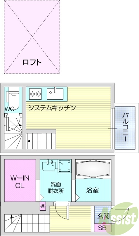 お写真は106号室のものです。参考にしてくださいませ。