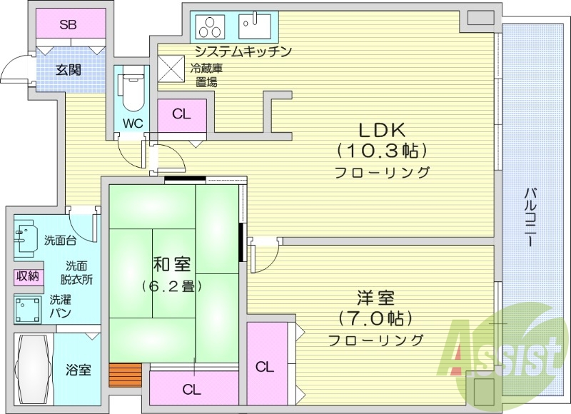 分譲タイプ、オートロック、バルコニー、エレベーター